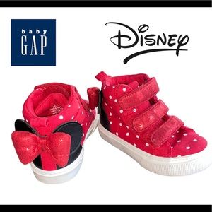 Baby Gap Disney Minnie Mouse high top red polka dot sneakers shoes size 5